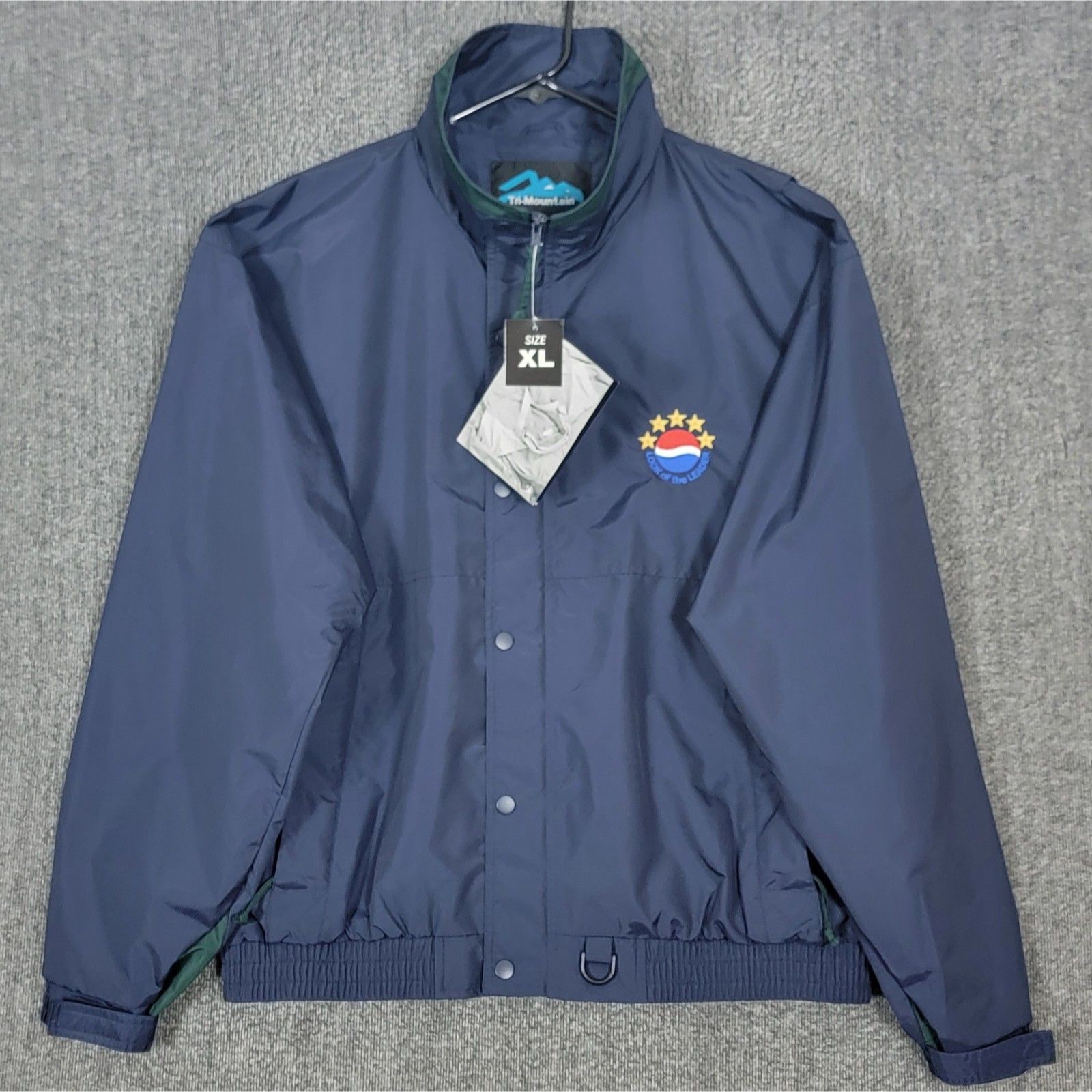 Tri-Mountain Jacket Mens Xl Blue Full Zip Water Resistant 6800 The Back Country